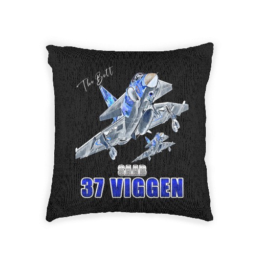 Saab 37 Viggen Swedish Multi Combat Aircraft Woven Pillows
