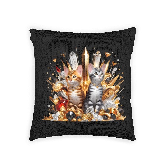 Bengal Kittens Beautiful Asian Cat Woven Pillows