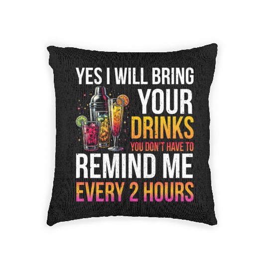 Bartender funny Bartending Woven Pillows