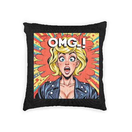 OMG Funny comics Woven Pillows