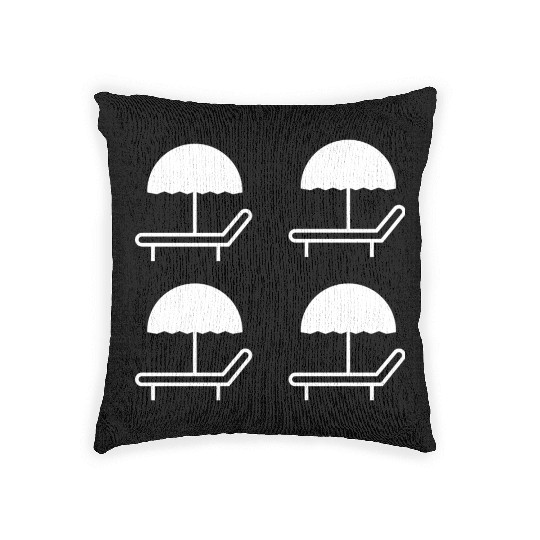 beach umbrella icon Woven Pillows