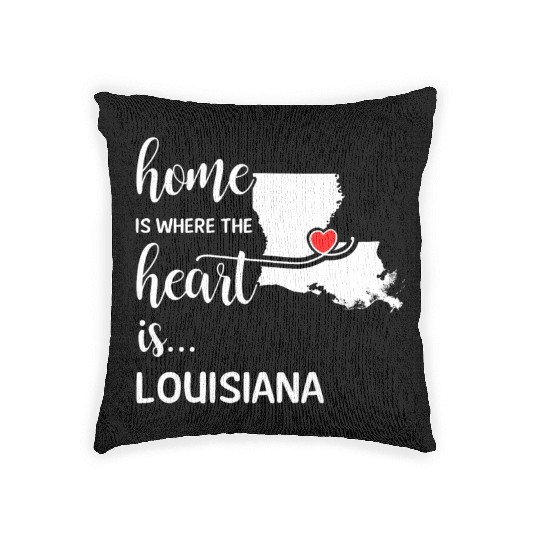Louisiana Home Is Where Heart Is Cool Gift Woven Pillows