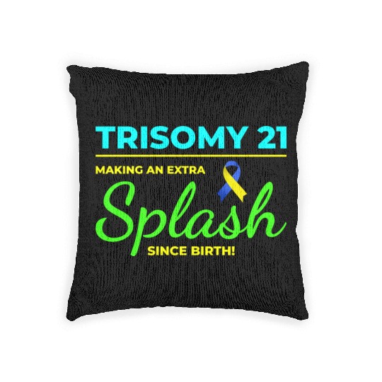 Down Syndrome Awareness Trisomy 21 Splash Woven Pillows