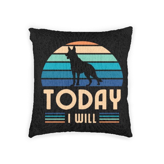 German Shepherd dog, Today I will Woven Pillows
