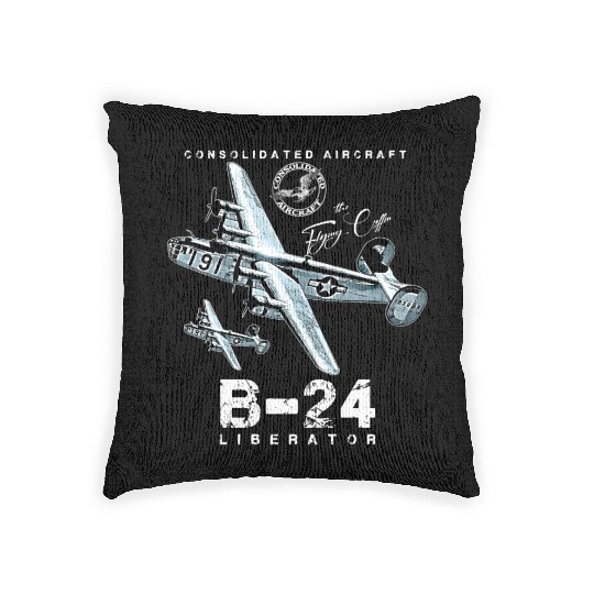 B24 Liberator The Flying Coffin WW2 Heavy Bomber A Woven Pillows