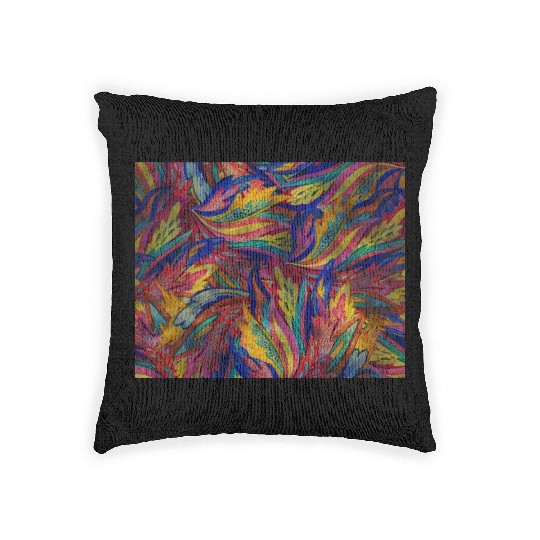 Psychedelic pattern, Retro, Vintage Woven Pillows
