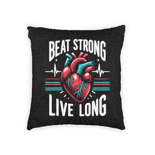 Healthy Heart Beat February Cardiac Awareness Woven Pillows