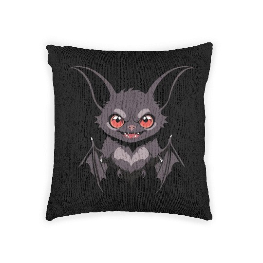 Unique Bat Illustration Woven Pillows