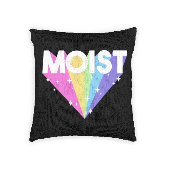 Moist Funny Meme Offensive Weird Cool Hilarious Woven Pillows