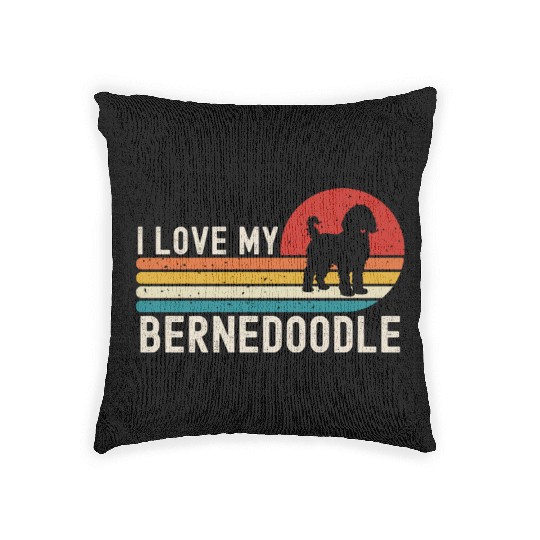 I Love My Bernedoodle Woven Pillows