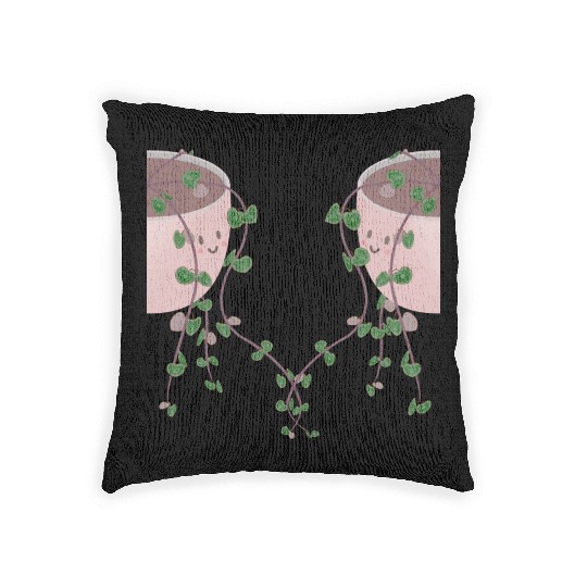 Valentine string of hearts holding hands lesbian Woven Pillows