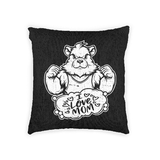 Guinea Pig Cavy I Love Mom Woven Pillows