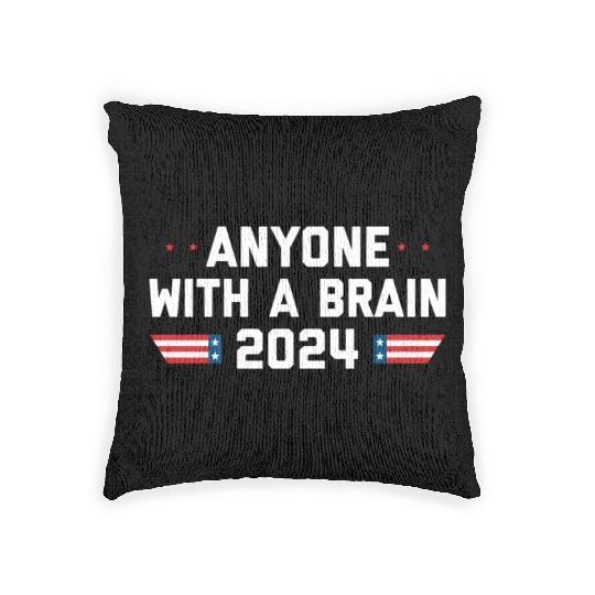 2024 Brain Vote Democracy Anti-Trump Woven Pillows