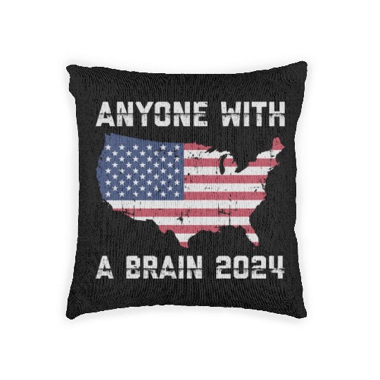 2024 Brain Vote Democracy Anti-Trump Woven Pillows