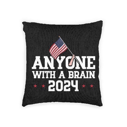 2024 Brain Vote Democracy Anti-Trump Woven Pillows