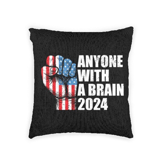 2024 Brain Vote Democracy Anti-Trump Woven Pillows