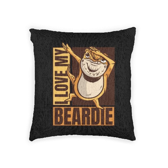 I Love My Beardie Pogona Lizard Pet Owner Bearded Woven Pillows