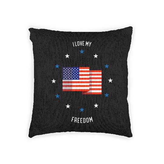 I love my freedom (pd6) Woven Pillows