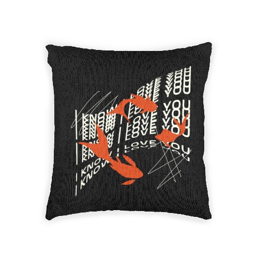 I know I love you fish Woven Pillows