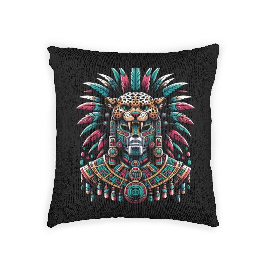 Aztec Jaguar Warrior Aztec Culture Indigenous Woven Pillows