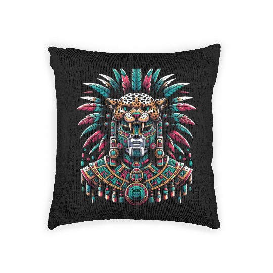 Aztec Jaguar Warrior Aztec Culture Indigenous Woven Pillows