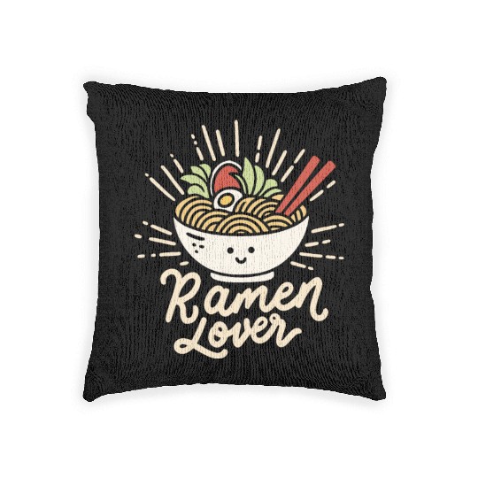 Ramen lover cute kawaii Woven Pillows