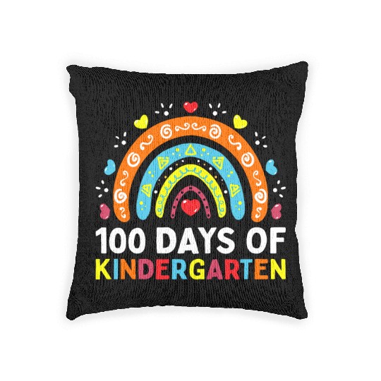 100 Days of Kindergarten School Teacher or Woven Pillows