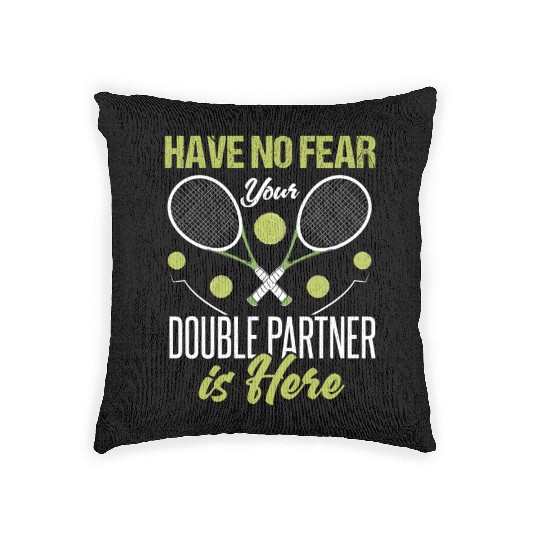 Funny Tennis Player Double Partner Woven Pillows