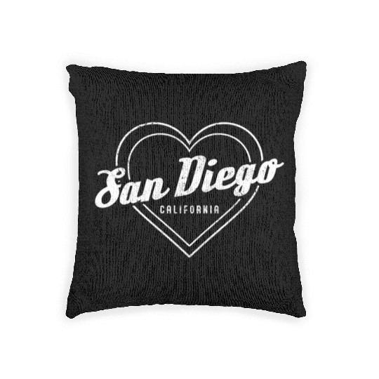 San Diego California Vintage Souvenir Woven Pillows