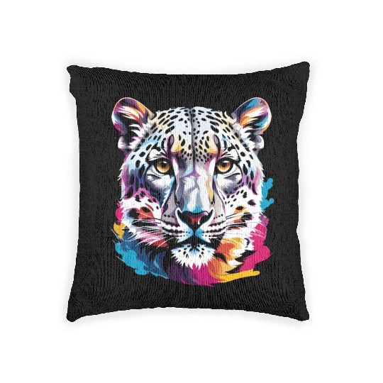 Snow leopard Woven Pillows