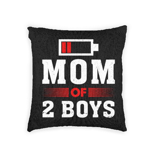Mom of 2 Boys Mom and Son Matching Mom Woven Pillows