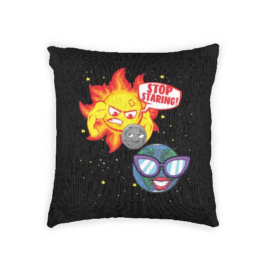 Total Solar Eclipse Stop Staring 4.08.24 Eclipsest Woven Pillows