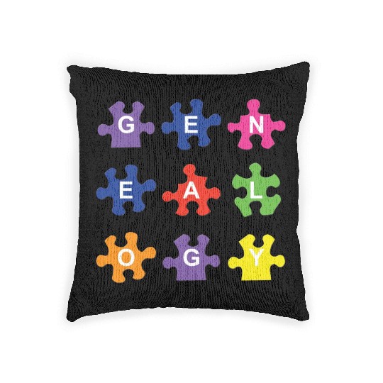 Genealogy Jigsaw Puzzle Pieces Woven Pillows