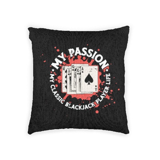 Classic Blackjack My Passion My Classic Card Game Woven Pillows