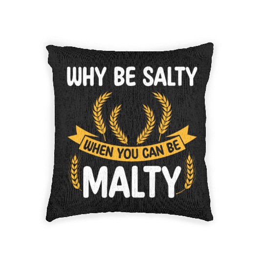 Salty or Malty Craft Beer Humor Woven Pillows