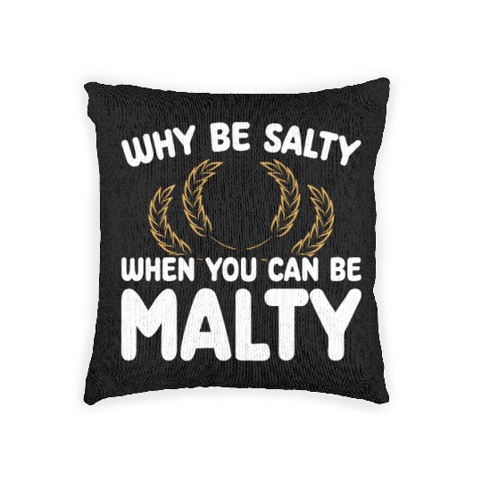 Salty or Malty Craft Beer Humor Woven Pillows