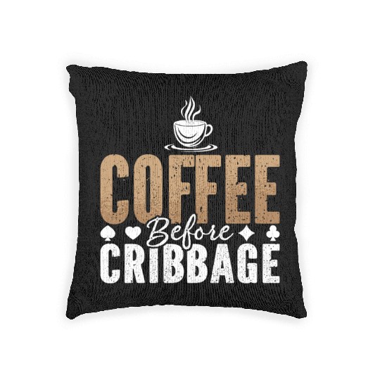Cribbage Player Coffee Board Game Coffee Lover Woven Pillows