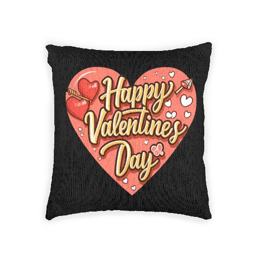 Happy Valentine's Day Woven Pillows for Men and Women