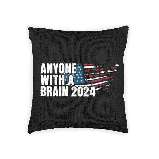 2024 Brain Vote Democracy Anti-Trump Woven Pillows