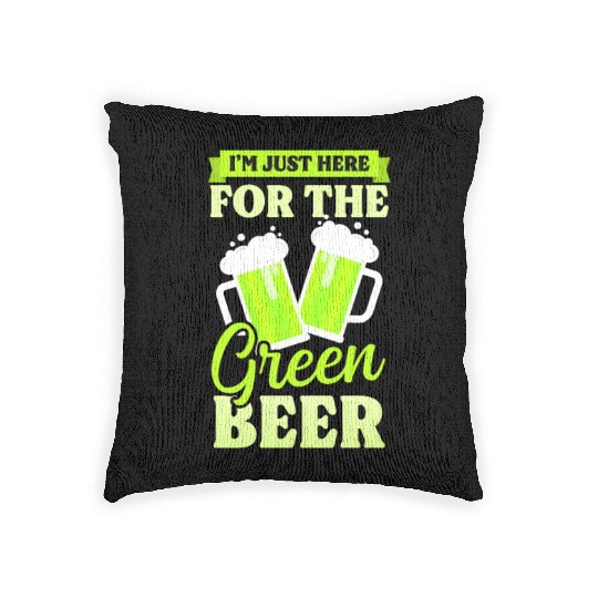 Funny St Patricks Day Here For Green Beer Woven Pillows