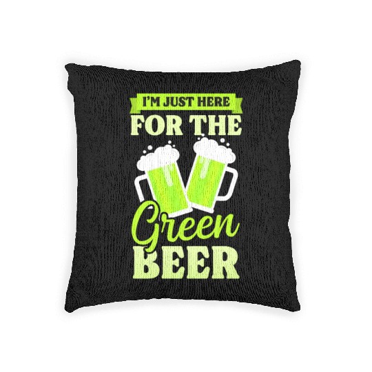 Funny St Patricks Day Here For Green Beer Woven Pillows