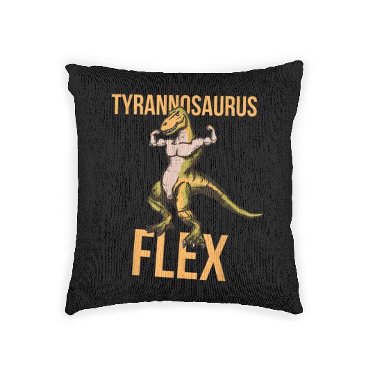 Tyrannosaurus Flex Weightlifting Powerlifting Woven Pillows