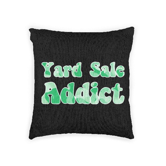 Yard Sale Addict green camo Woven Pillows