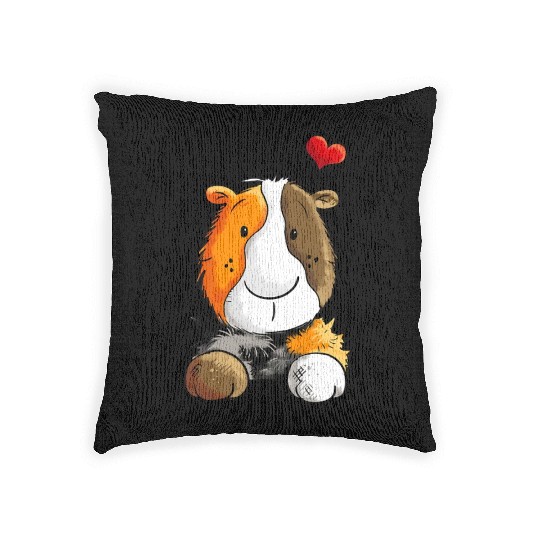 Happy Rosettes Guinea Pig Gift For Rodent Friends Woven Pillows
