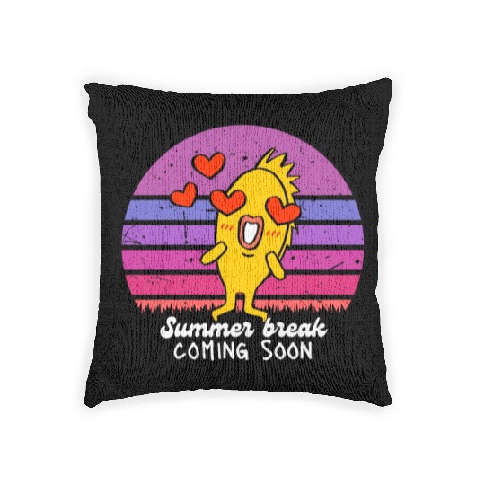 Happy fish Summer break coming soon toddler Woven Pillows