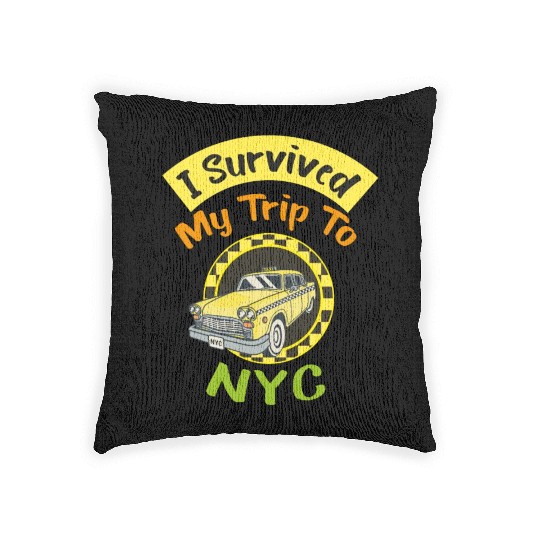 I Survived My Trip To NYC Woven Pillows