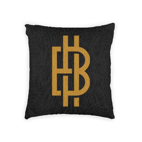 Bitcoin Logo Gold Woven Pillows