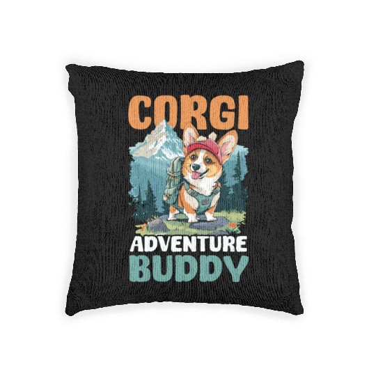 Corgi Mom Dad Corgi Adventure Buddy Woven Pillows