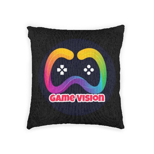 Game Vision Official YouTube Channel Logo Woven Pillows