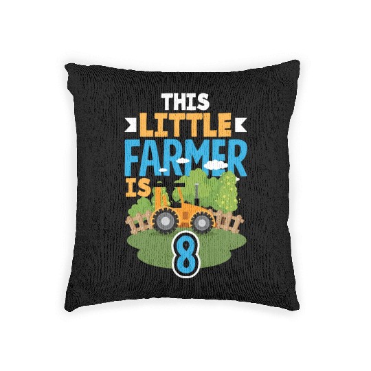 8th Birthday Tractor 8 Years Birthday Boy Woven Pillows